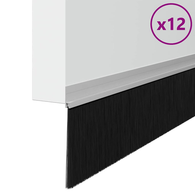 Load image into Gallery viewer, Vidaxl zelfklevende deurborstels 12 pcs zilver 100 cm