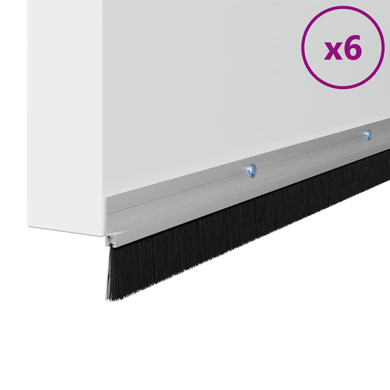 Load image into Gallery viewer, Vidaxl schroefbare deurborstelafsluitingen 6 pcs zilver 100 cm