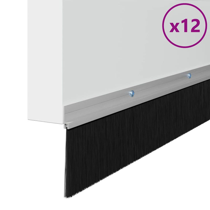 Load image into Gallery viewer, Vidaxl schroefbare deurborstelafsluitingen 12 pcs zilver 100 cm