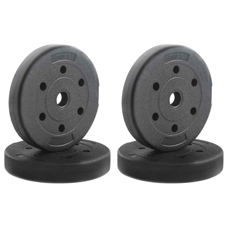 Load image into Gallery viewer, Vidaxl gewichtsplaten 10 kg 4 pcs zwart ø 21,5 x 3,8 cm