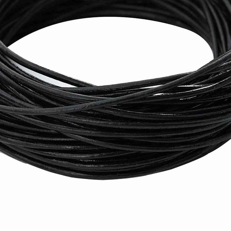 Load image into Gallery viewer, Vidaxl leren koord zwart ø2 mm x 50 m leer