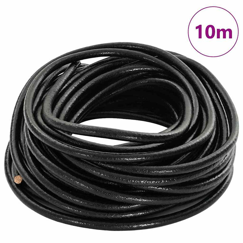 Load image into Gallery viewer, Vidaxl leren koord zwart ø4 mm x 10 m leer