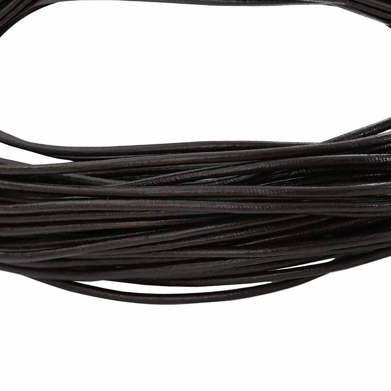 Load image into Gallery viewer, Vidaxl leren koord donkerbruin ø2 mm x 5 m leer
