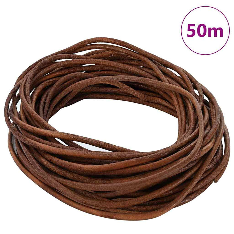 Load image into Gallery viewer, Vidaxl leren koord licht bruin ø2,5 mm x 50 m leer