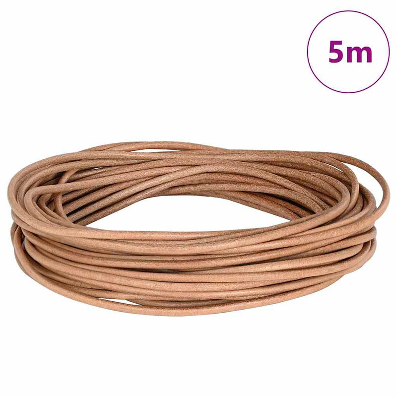 Load image into Gallery viewer, Vidaxl leren koord bruin ø3 mm x 5 m leer