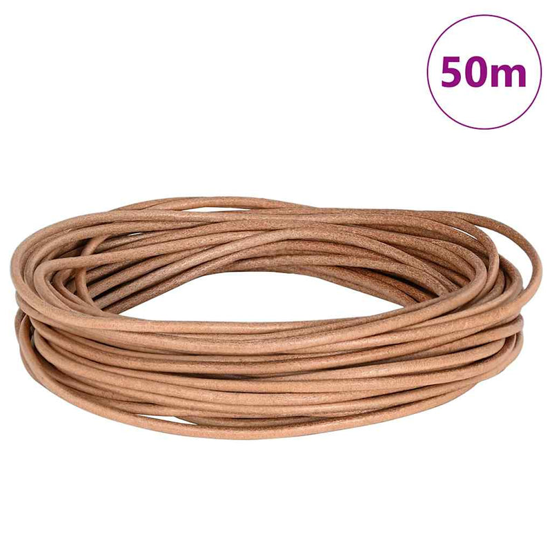 Load image into Gallery viewer, Vidaxl leren koord bruin ø3 mm x 50 m leer