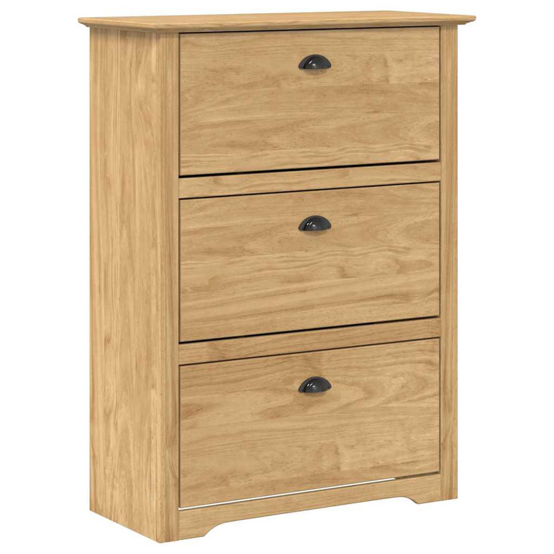 Load image into Gallery viewer, Vidaxl schoenenrek bodo honingbruin 80 x 35 x 118 cm bewerkt hout