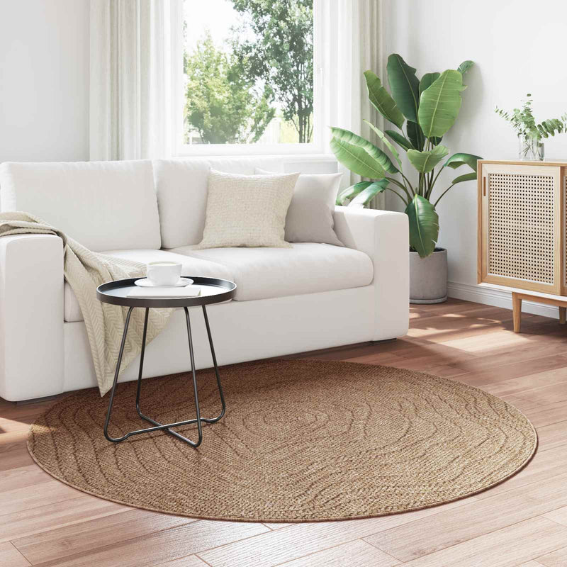 Load image into Gallery viewer, Vidaxl vloerkleden rond moiré huarte naturel ø 120 cm polyester