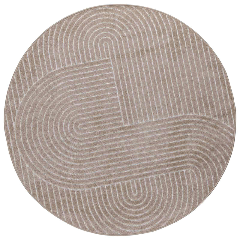 Load image into Gallery viewer, Vidaxl vloerkleden rond huarte beige ø 200 cm polyester