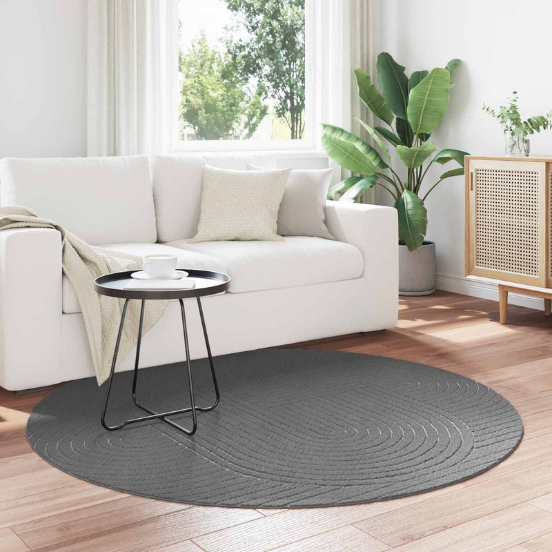 Load image into Gallery viewer, Vidaxl vloerkleden rond huarte antraciet ø 200 cm polyester