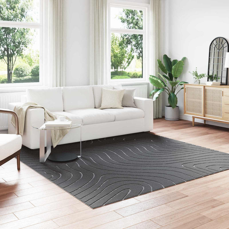 Load image into Gallery viewer, Vidaxl vloerkleden vierkant huarte antraciet 240 x 240 cm polyester