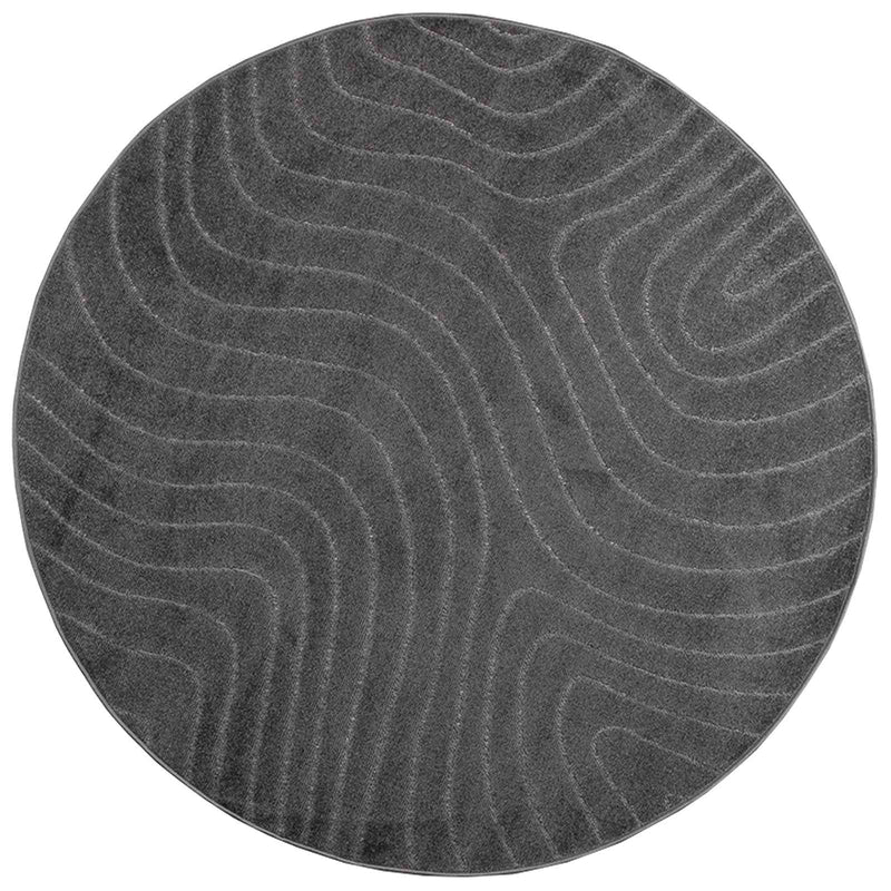 Load image into Gallery viewer, Vidaxl vloerkleden rond huarte antraciet ø 160 cm polyester