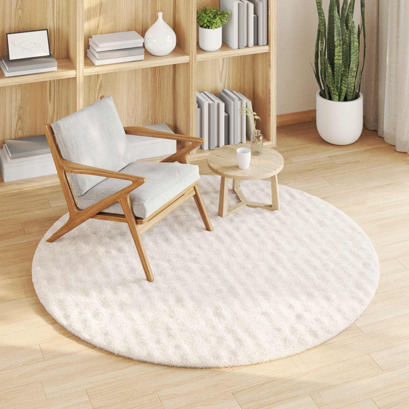 Load image into Gallery viewer, Vidaxl vloerkleden rond huarte crème ø 160 cm polyester