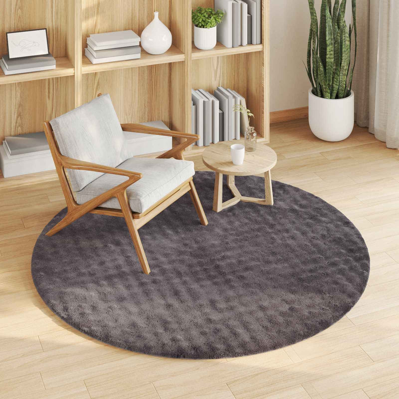 Load image into Gallery viewer, Vidaxl vloerkleden rond huarte antraciet ø 160 cm polyester