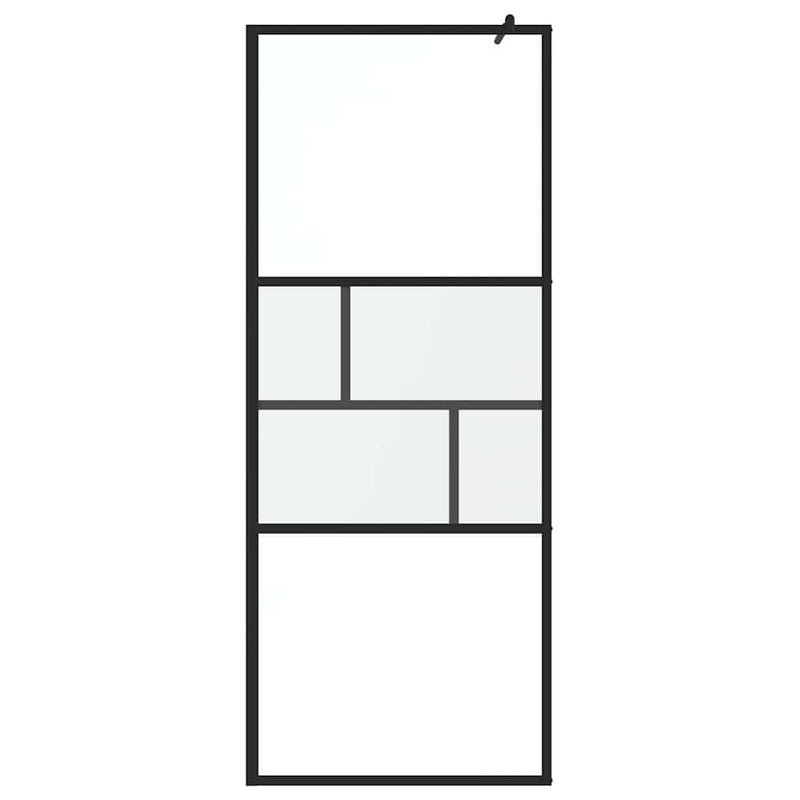 Load image into Gallery viewer, Vidaxl inloop douche wand zwart 80 x 195 x 0.5 cm glas en aluminium
