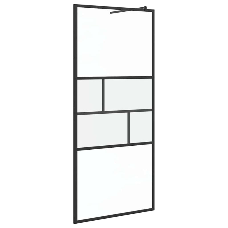 Load image into Gallery viewer, Vidaxl inloop douche wand zwart 80 x 195 x 0.5 cm glas en aluminium