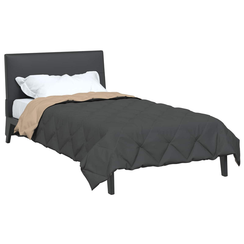 Load image into Gallery viewer, Vidaxl zomer dekbed antraciet en taupe 220 x 135 cm microfiber