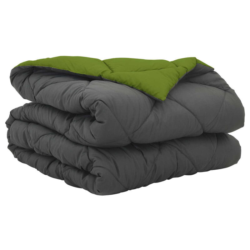 Load image into Gallery viewer, Vidaxl zomer dekbed groen en antraciet 220 x 135 cm microfiber