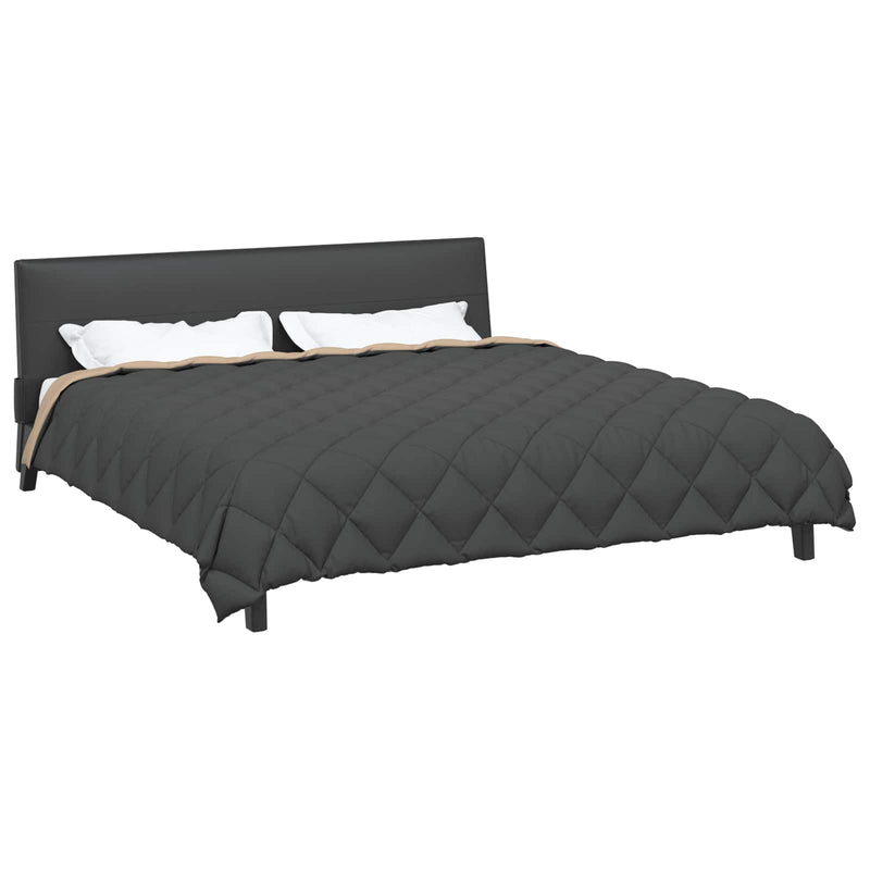 Load image into Gallery viewer, Vidaxl winter dekbed antraciet en taupe 220 x 240 cm microfiber
