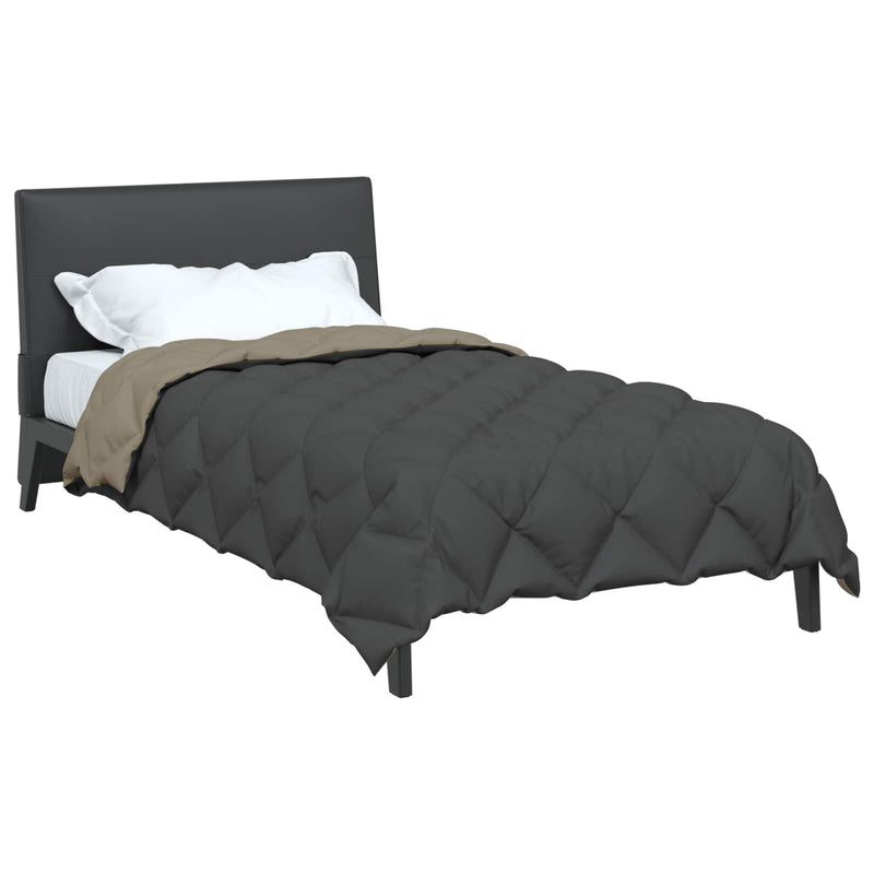 Load image into Gallery viewer, Vidaxl winter dekbed lichtgrijs en antraciet 200 x 140 cm microfiber