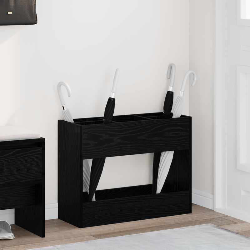 Load image into Gallery viewer, Vidaxl paraplu standaard zwart eiken 65 x 24 x 50 cm bewerkt hout