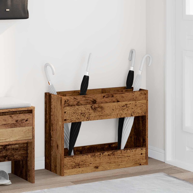 Load image into Gallery viewer, Vidaxl paraplu standaard oudhout 65 x 24 x 50 cm bewerkt hout