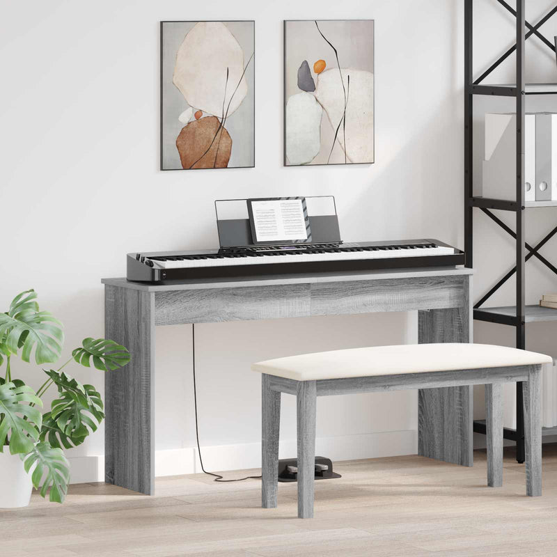 Load image into Gallery viewer, Vidaxl keyboardstand grijs sonoma 120 x 32 x 64 cm bewerkt hout