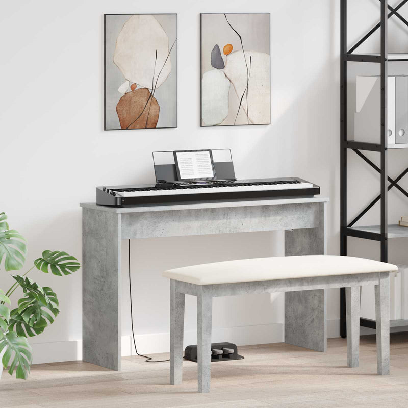 Load image into Gallery viewer, Vidaxl keyboardstand beton grijs 100 x 32 x 64 cm bewerkt hout