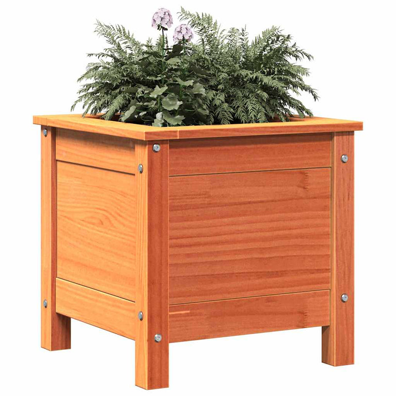 Load image into Gallery viewer, Vidaxl tuin bloempot wasbruin 40 x 40 x 39 cm massief grenenhout