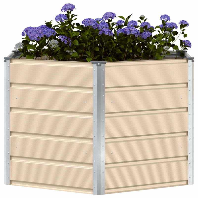 Load image into Gallery viewer, Vidaxl plantenbak ivoor 129 x 129 x 75 cm staal