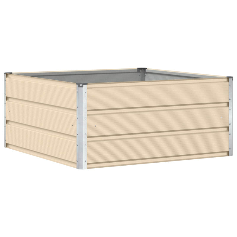 Load image into Gallery viewer, Vidaxl plantenbak ivoor 100 x 100 x 45 cm staal