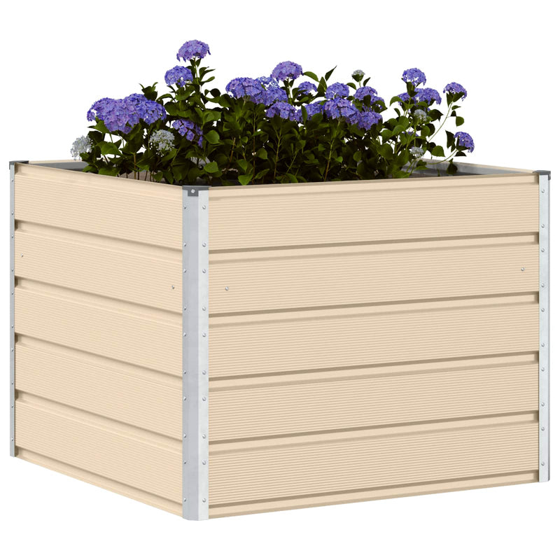 Load image into Gallery viewer, Vidaxl plantenbak ivoor 100 x 100 x 75 cm staal