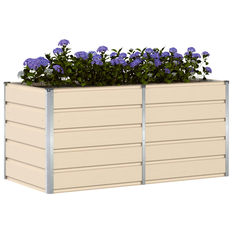 Load image into Gallery viewer, Vidaxl plantenbak ivoor 160 x 80 x 75 cm staal