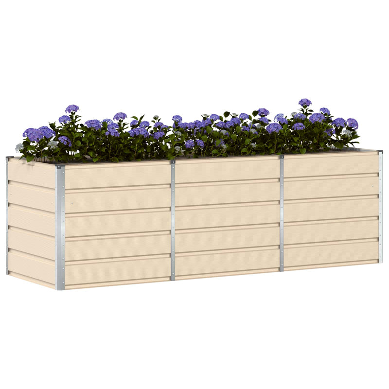 Load image into Gallery viewer, Vidaxl plantenbak ivoor 240 x 80 x 75 cm staal