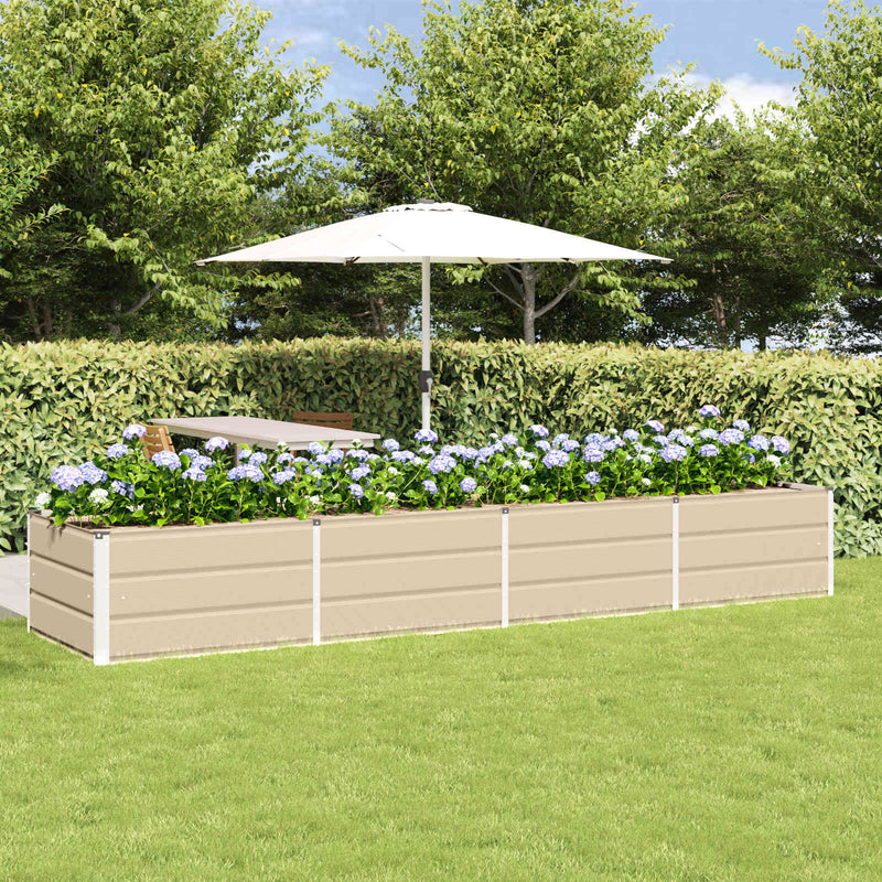 Load image into Gallery viewer, Vidaxl plantenbak ivoor 320 x 80 x 45 cm staal