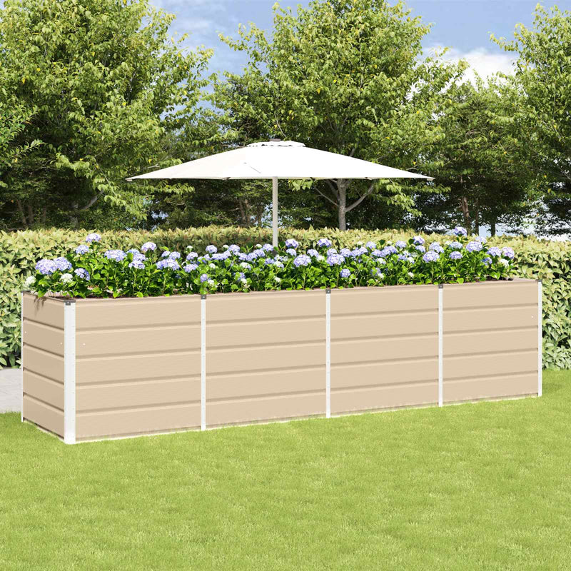 Load image into Gallery viewer, Vidaxl plantenbak ivoor 240 x 80 x 75 cm staal