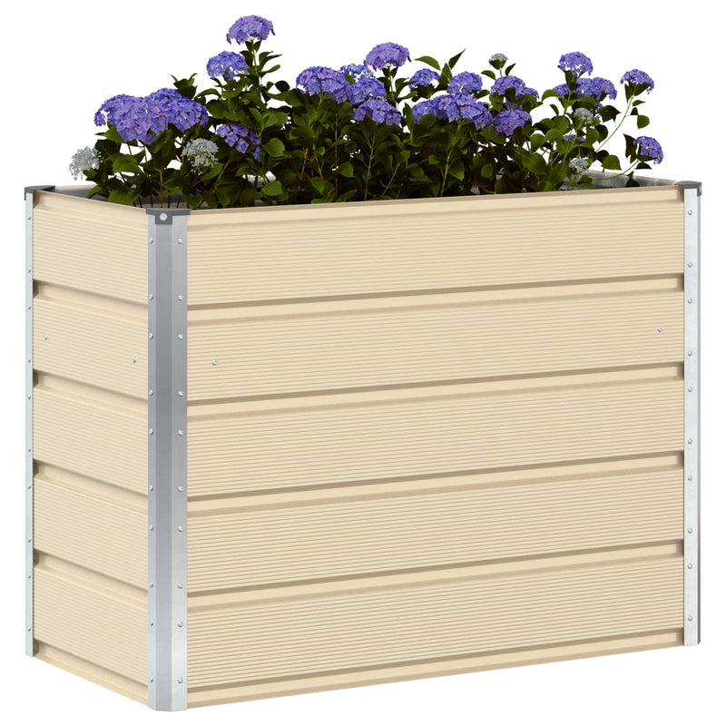 Load image into Gallery viewer, Vidaxl plantenbak ivoor 480 x 50 x 45 cm gegalvaniseerd staal