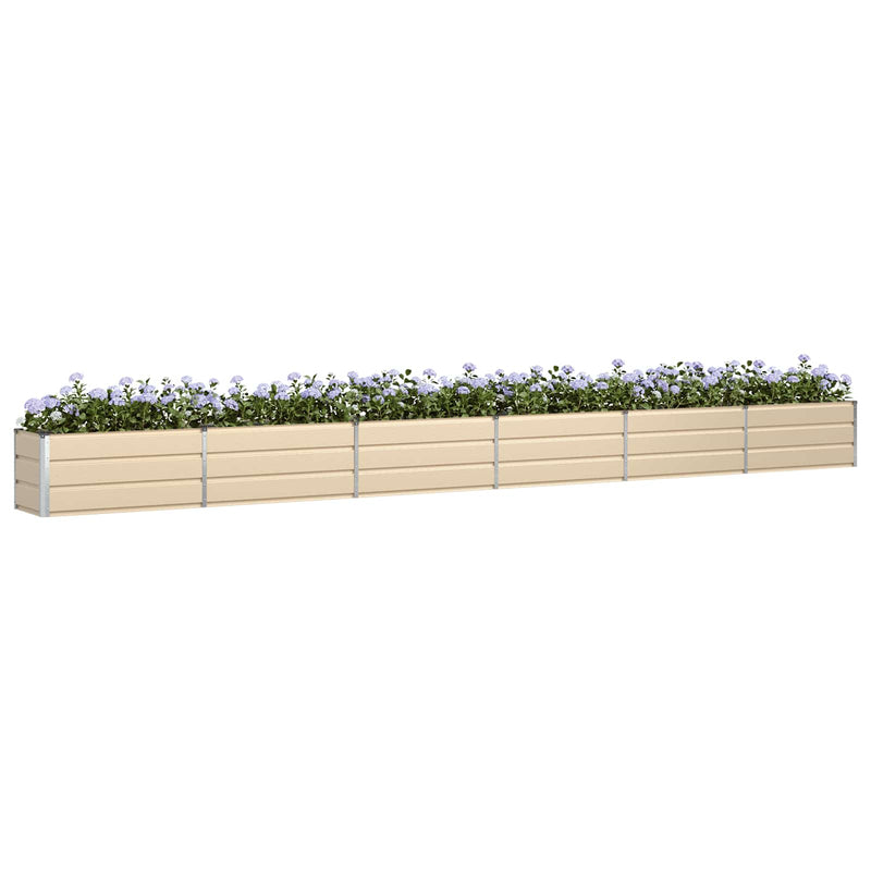 Load image into Gallery viewer, Vidaxl plantenbak ivoor 480 x 50 x 45 cm gegalvaniseerd staal