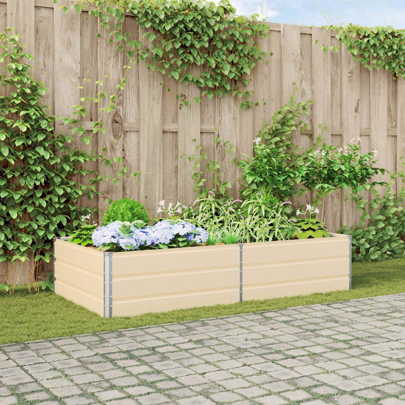 Load image into Gallery viewer, Vidaxl plantenbak ivoor 195 x 100 x 45 cm gegalvaniseerd staal