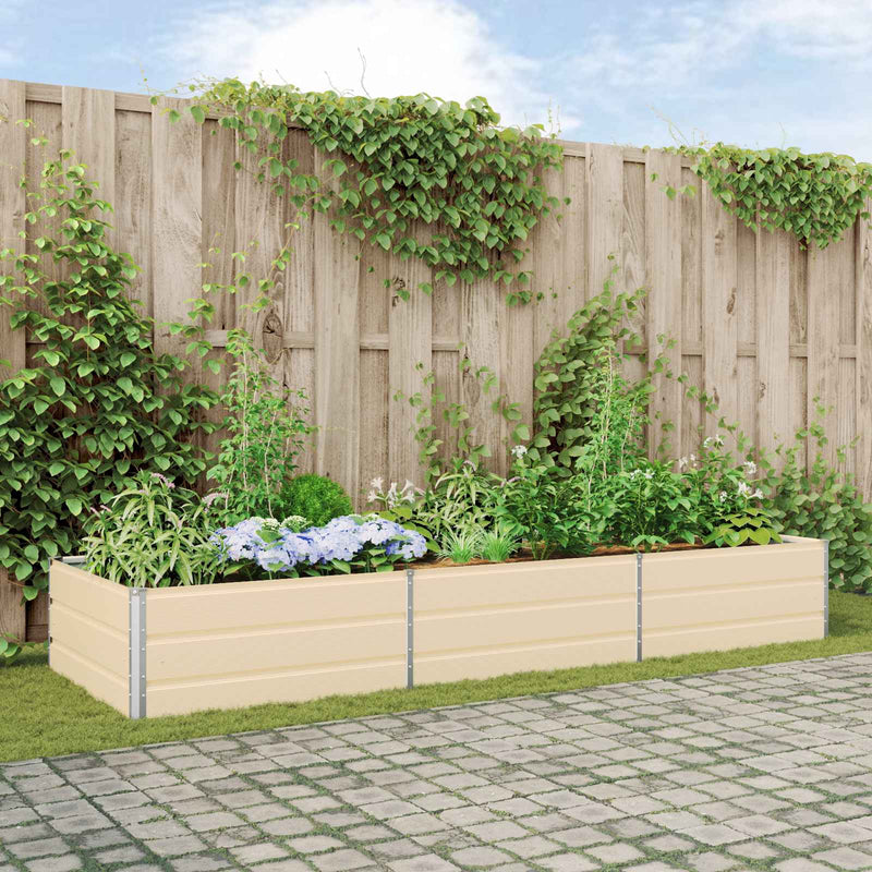Load image into Gallery viewer, Vidaxl plantenbak ivoor 195 x 100 x 45 cm gegalvaniseerd staal