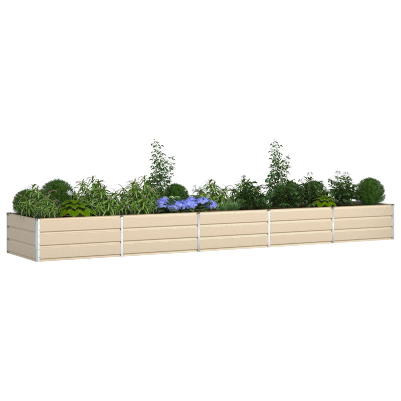 Load image into Gallery viewer, Vidaxl plantenbak ivoor 195 x 100 x 45 cm gegalvaniseerd staal