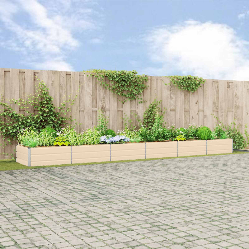 Load image into Gallery viewer, Vidaxl plantenbak ivoor 195 x 100 x 45 cm gegalvaniseerd staal
