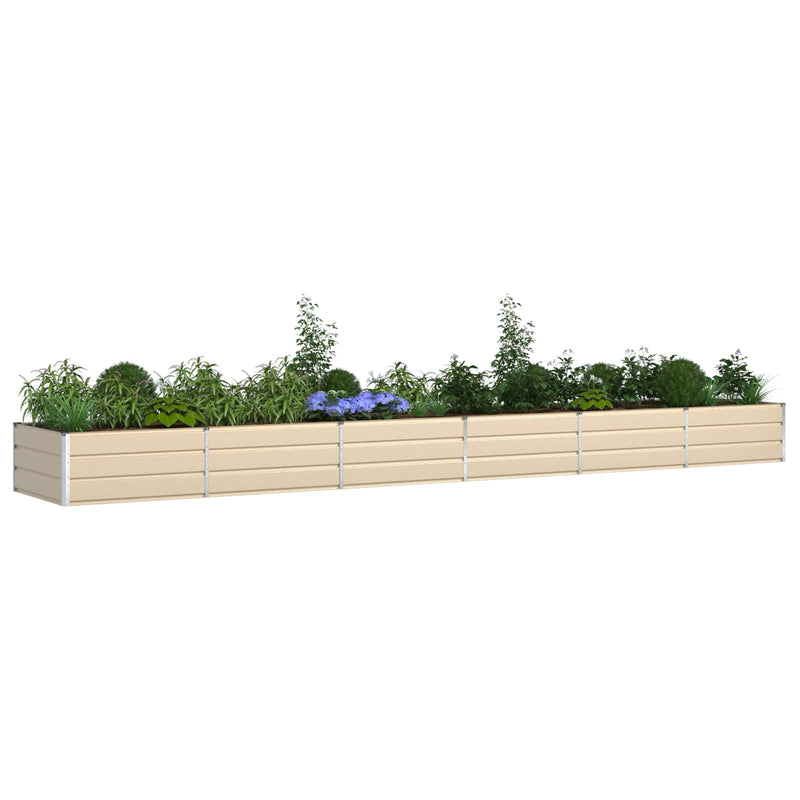 Load image into Gallery viewer, Vidaxl plantenbak ivoor 195 x 100 x 45 cm gegalvaniseerd staal