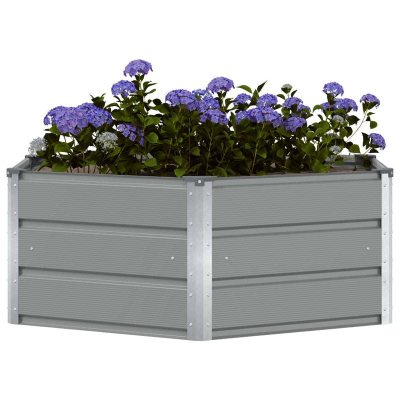 Load image into Gallery viewer, Vidaxl plantenbak lichtgrijs 129 x 129 x 45 cm staal