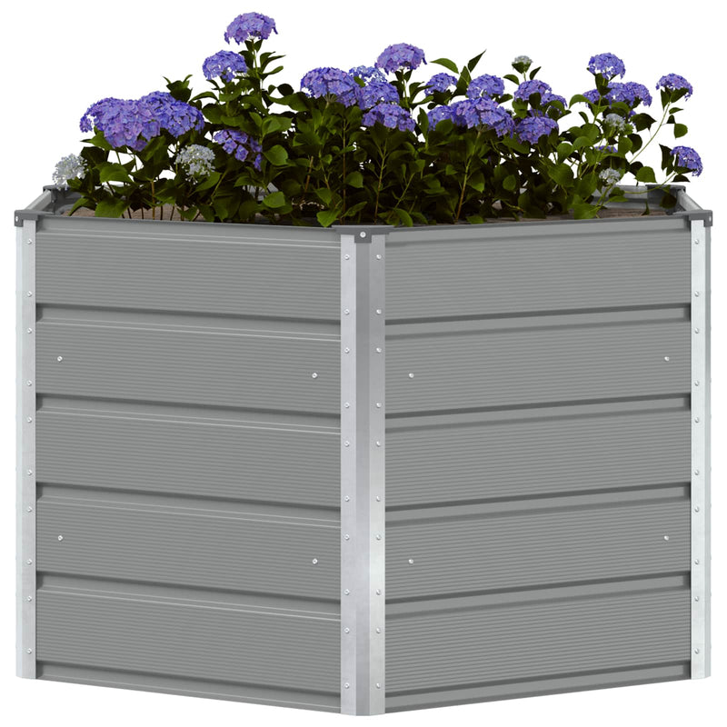 Load image into Gallery viewer, Vidaxl plantenbak lichtgrijs 129 x 129 x 75 cm staal