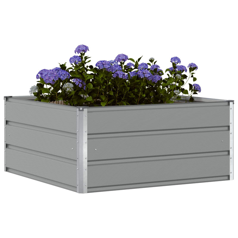 Load image into Gallery viewer, Vidaxl plantenbak lichtgrijs 100 x 100 x 45 cm staal