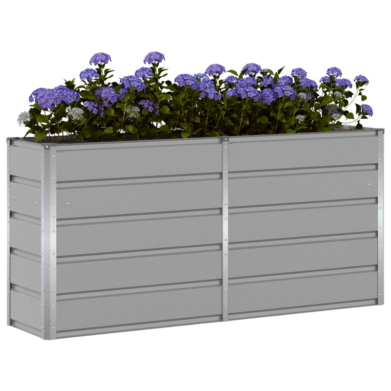 Load image into Gallery viewer, Vidaxl plantenbak lichtgrijs 160 x 40 x 75 cm staal