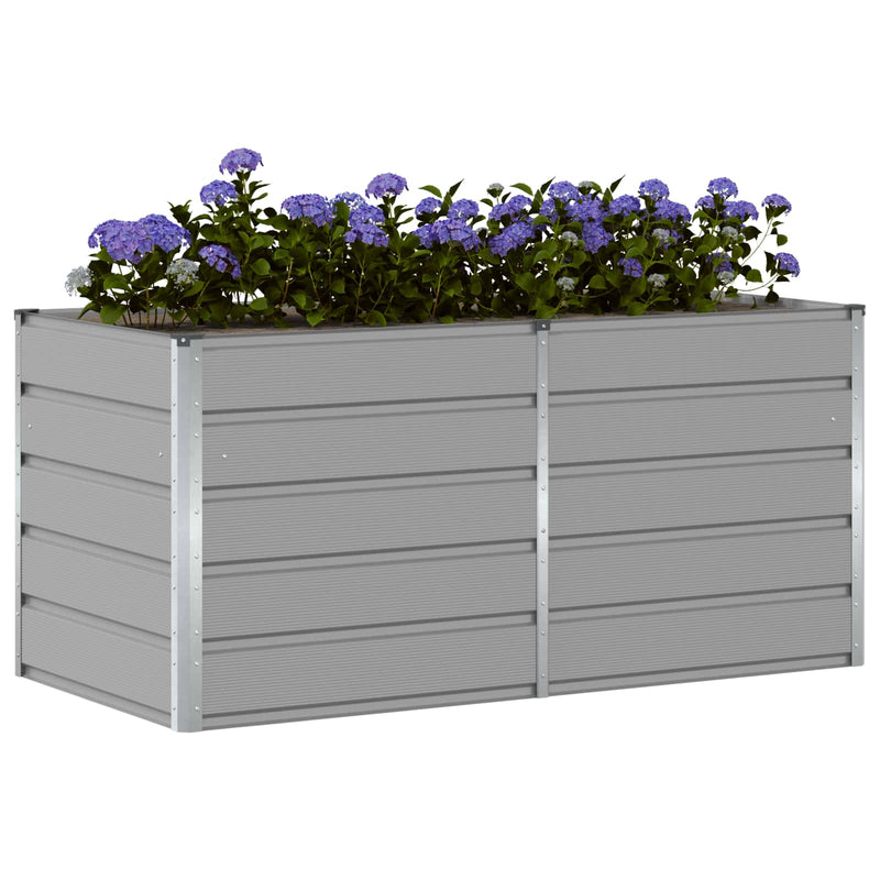 Load image into Gallery viewer, Vidaxl plantenbak lichtgrijs 160 x 80 x 75 cm staal