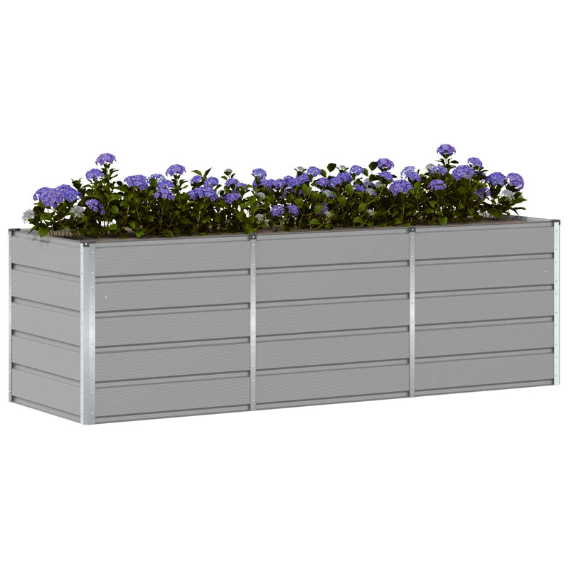 Load image into Gallery viewer, Vidaxl plantenbak lichtgrijs 240 x 80 x 75 cm staal