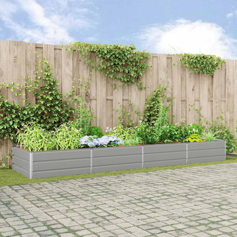 Load image into Gallery viewer, Vidaxl plantenbak lichtgrijs 195 x 100 x 45 cm gegalvaniseerd staal